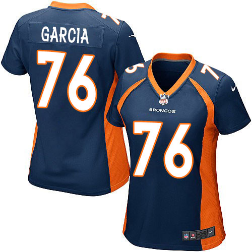 Women's Game Max Garcia Nike Jersey Navy Blue Alternate - #76 NFL Denver Broncos